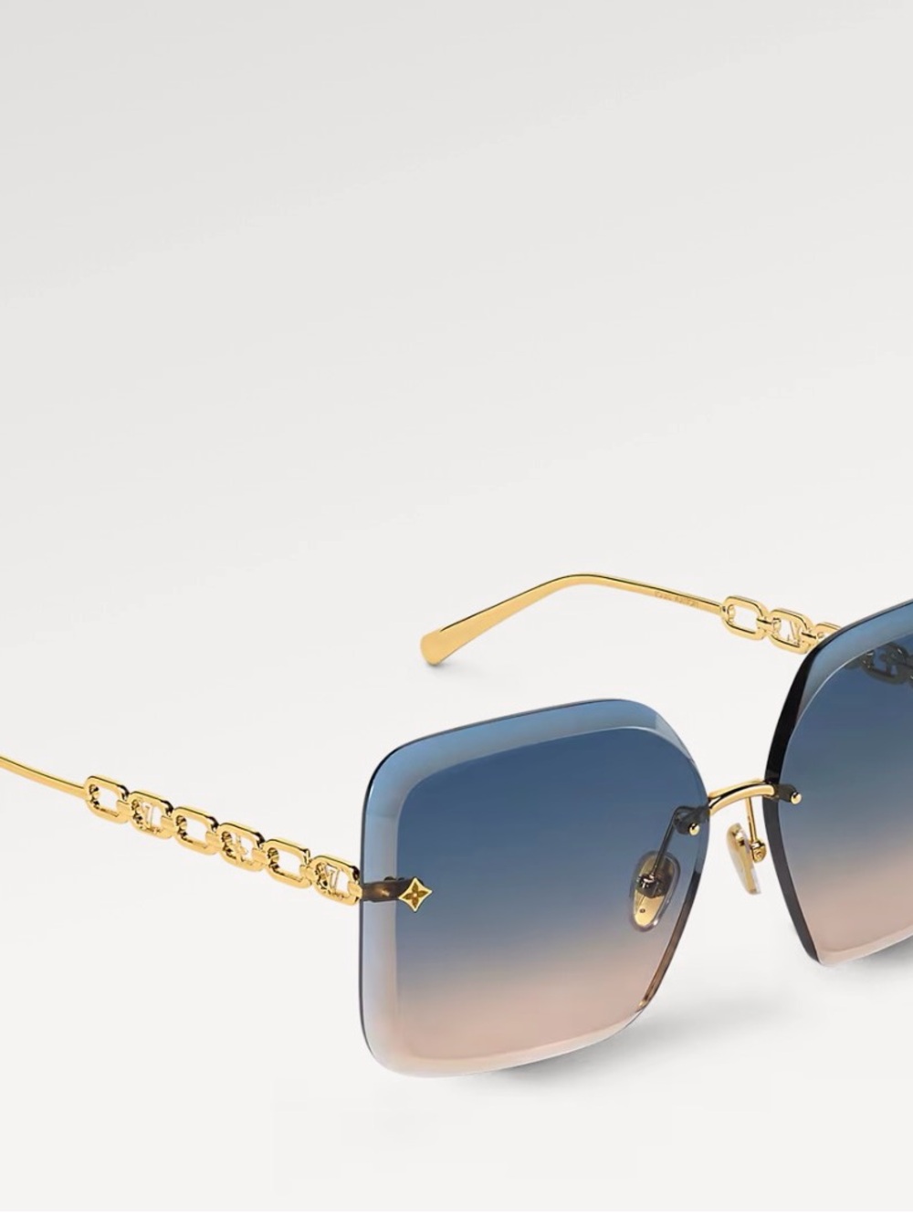 Louis Vuitton Jewel Women's Gradient Blue Square Sunglasses